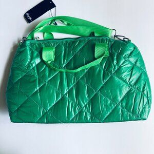 💚 Green Quilted Purse with Crossbody Strap